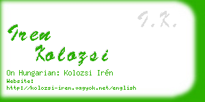 iren kolozsi business card