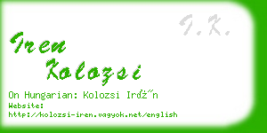 iren kolozsi business card